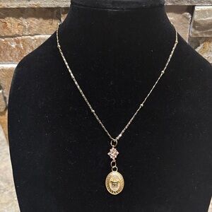 Gold and Crystal Versace Pendant Necklace